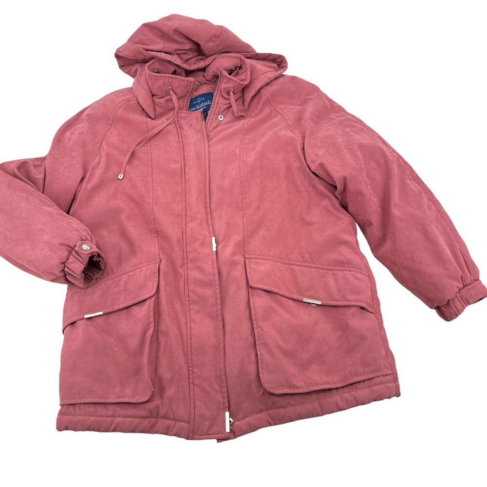 Mackintosh New England Pink Hooded Parka Jacket Women's Size L Lightweight